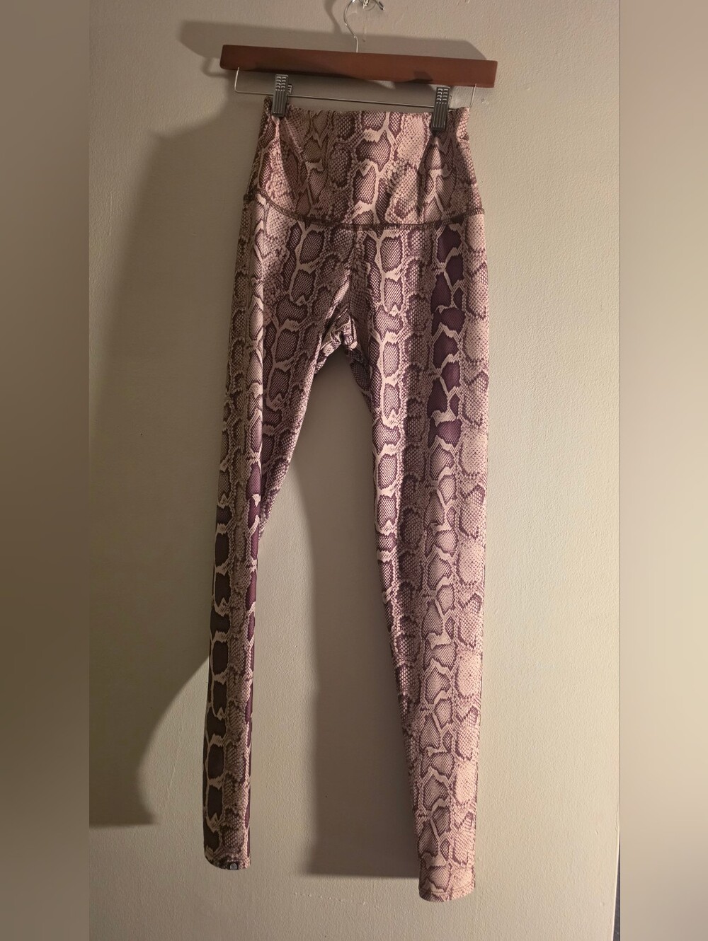 Women’s Brown & Pink Snake-Print High-Waist Leggings